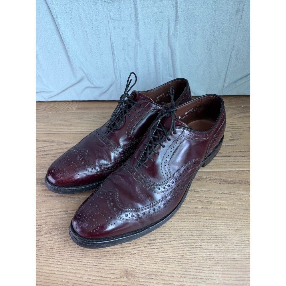 Allen Edmonds McAllister Merlot Oxblood Wingtip Oxford Dress Shoes Sz 10.5 B